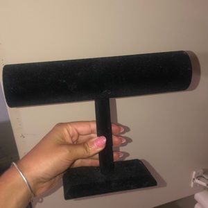 Black velvet bracelet holder